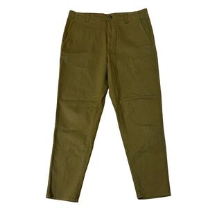 Lacoste mens 34x30 relaxed fit olive green canvas drawstring pants EUC
